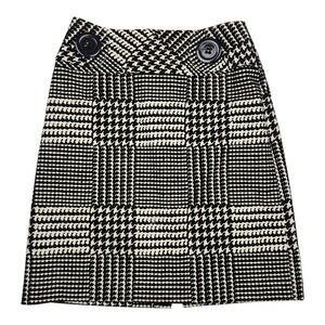 Vintage Mod Chic 60s Style Houndstooth Mini Skirt Sara Jane Size S Black White